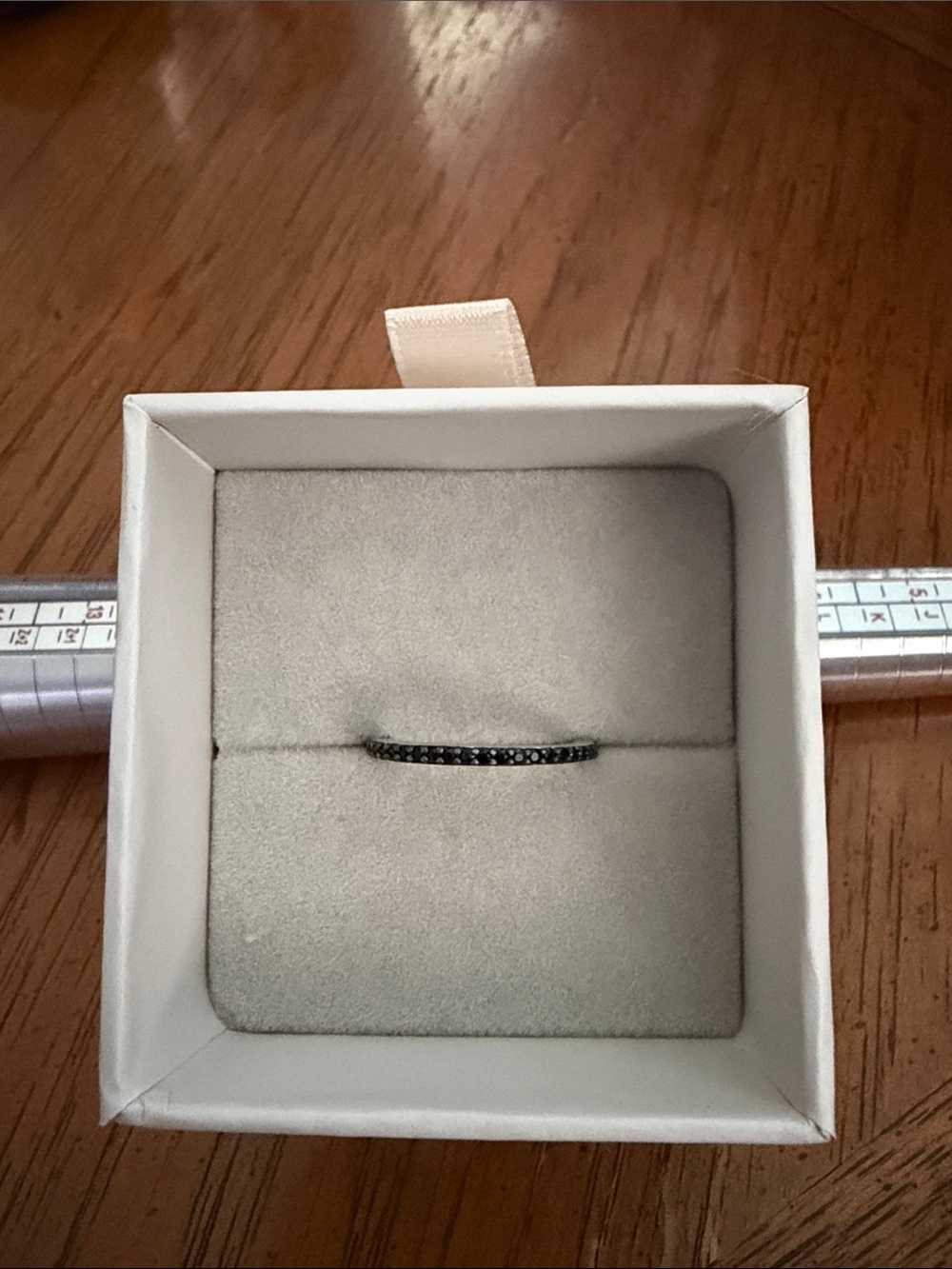 Freida Rothman Black Diamond-Style Pavé Stackable Band -
